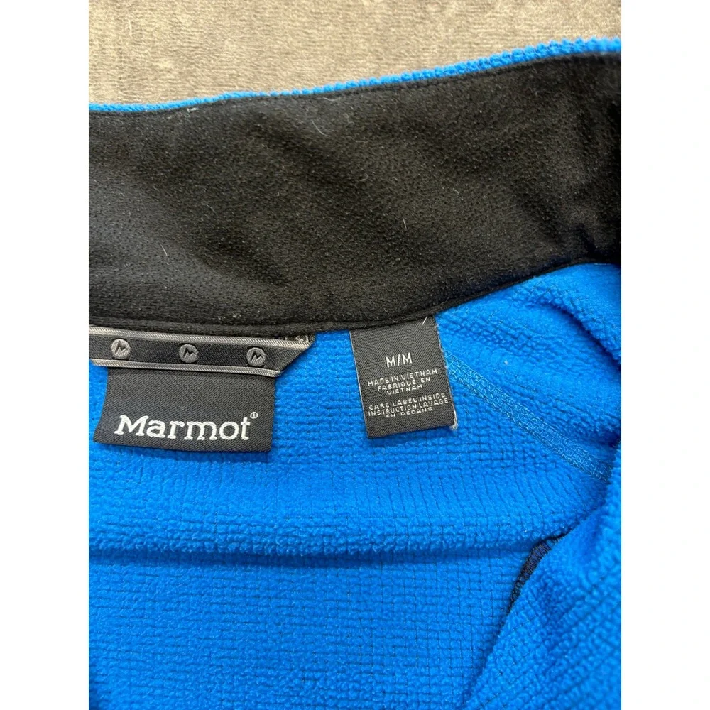 Marmot Blue Fleece Quarter Zip Pullover‎ Jacket Men's M/M Outdoor Hiking